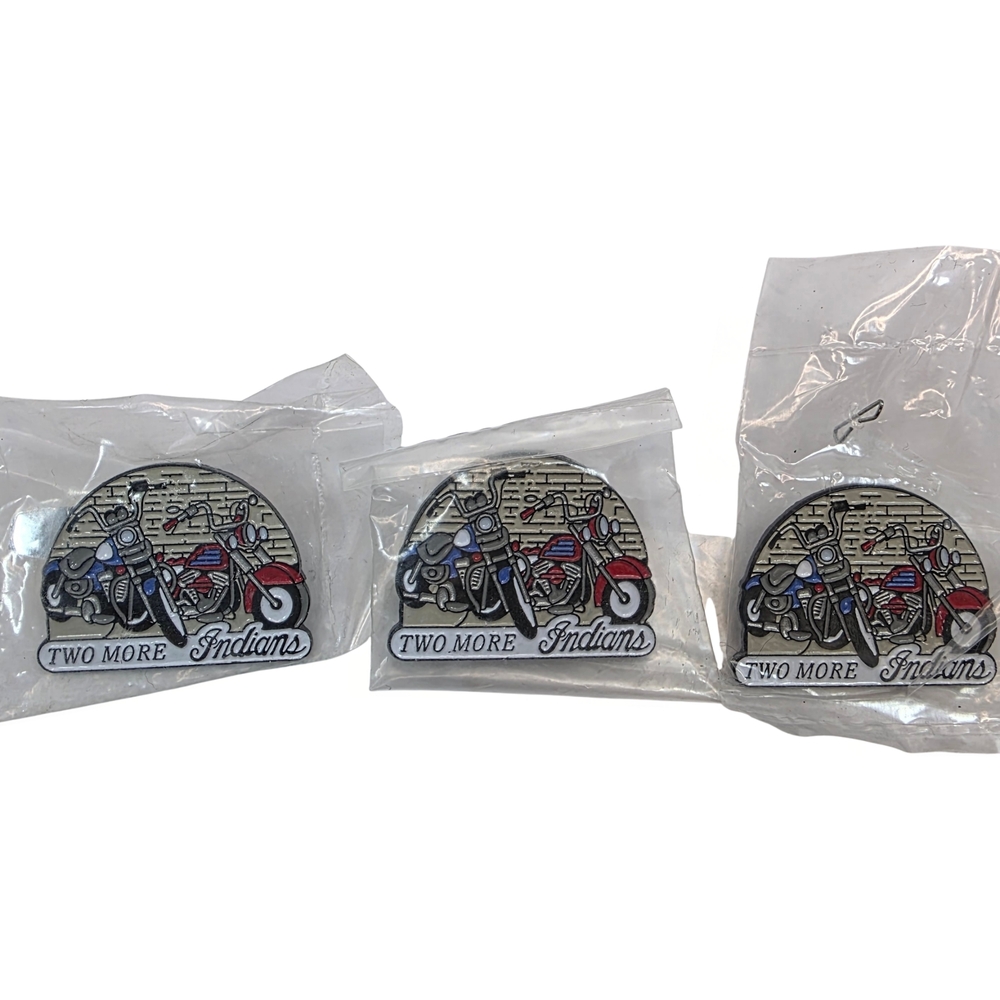 Vintage Indian Motorcycle Two More Indians Enamel Pin Lot of 3